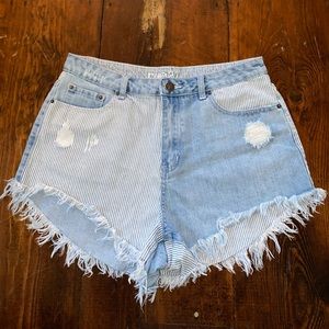 Rue21 Denim Striped Shorts Size 10